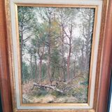 Oil on canvas Yves Delfo Forest landscape