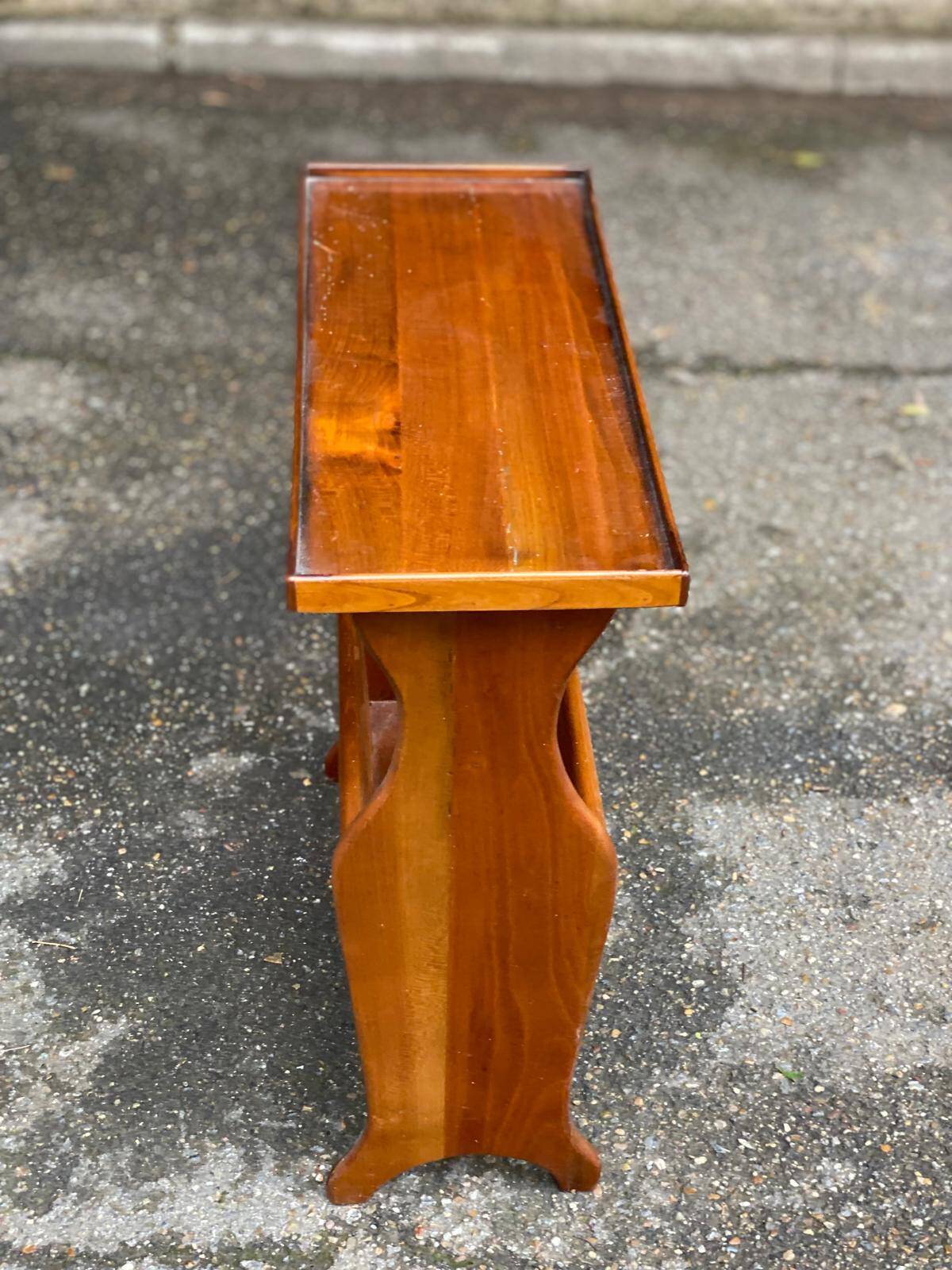 Magazine rack document holder in solid light oak satin wood