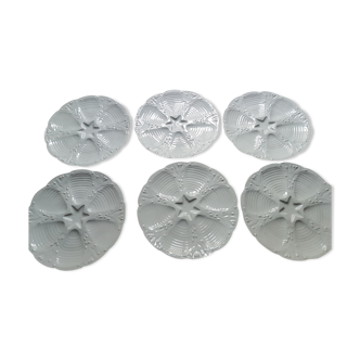 6 assiettes à huitres