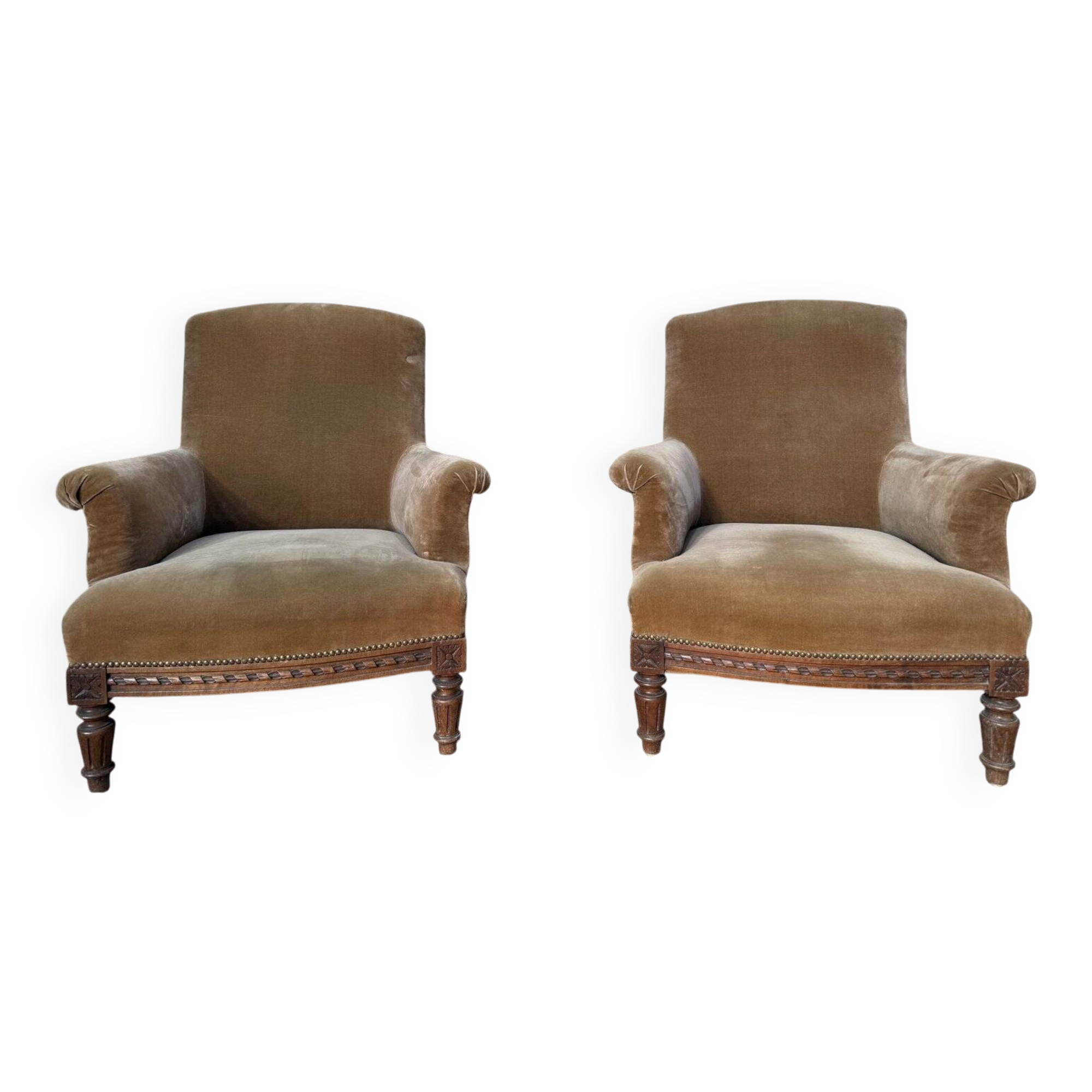 Pair of Louis XVI style armchairs