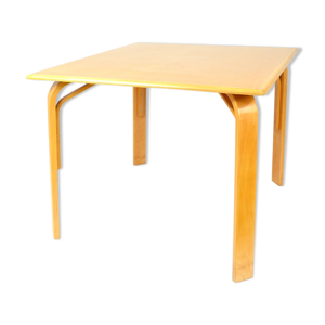 table carrée en bois années 80