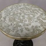 Bistro table with marble top and brass rim
