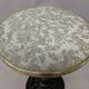 Bistro table with marble top and brass rim
