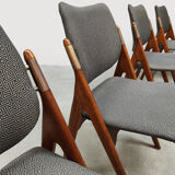 Vintage Scandinavian design dining chairs Olav Houg 1960