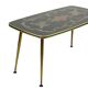 Fifties Rockabilly Coffee Table Glass Conical Golden Legs 90cm