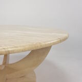 Table basse italienne en travertin, années 1970