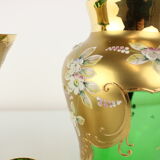 Bohemia glass vase, high enamel,gold,1950s, czechoslovakia