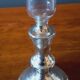 Pair Of Old Candlesticks In Eglomized/Mercurized Glass