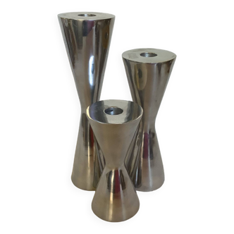 Trio of diabolo candle holders