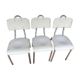 3 chrome wooden chairs