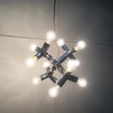 Atomic 12 HL suspension light in Espace style, mid-20th century, Austrian, by J.T. Kalmar, 1960s.