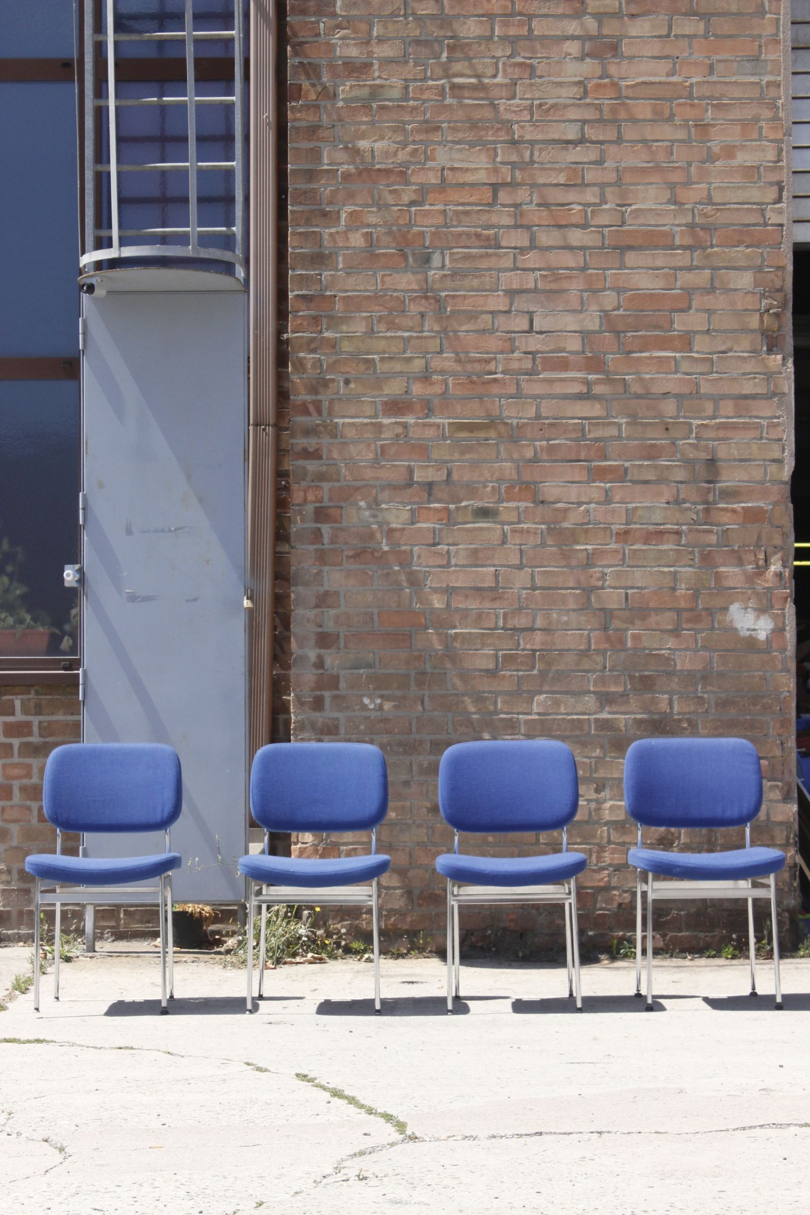 Chairs stella chrome & fabric 1970s, set of 4