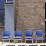 Chairs stella chrome & fabric 1970s, set of 4