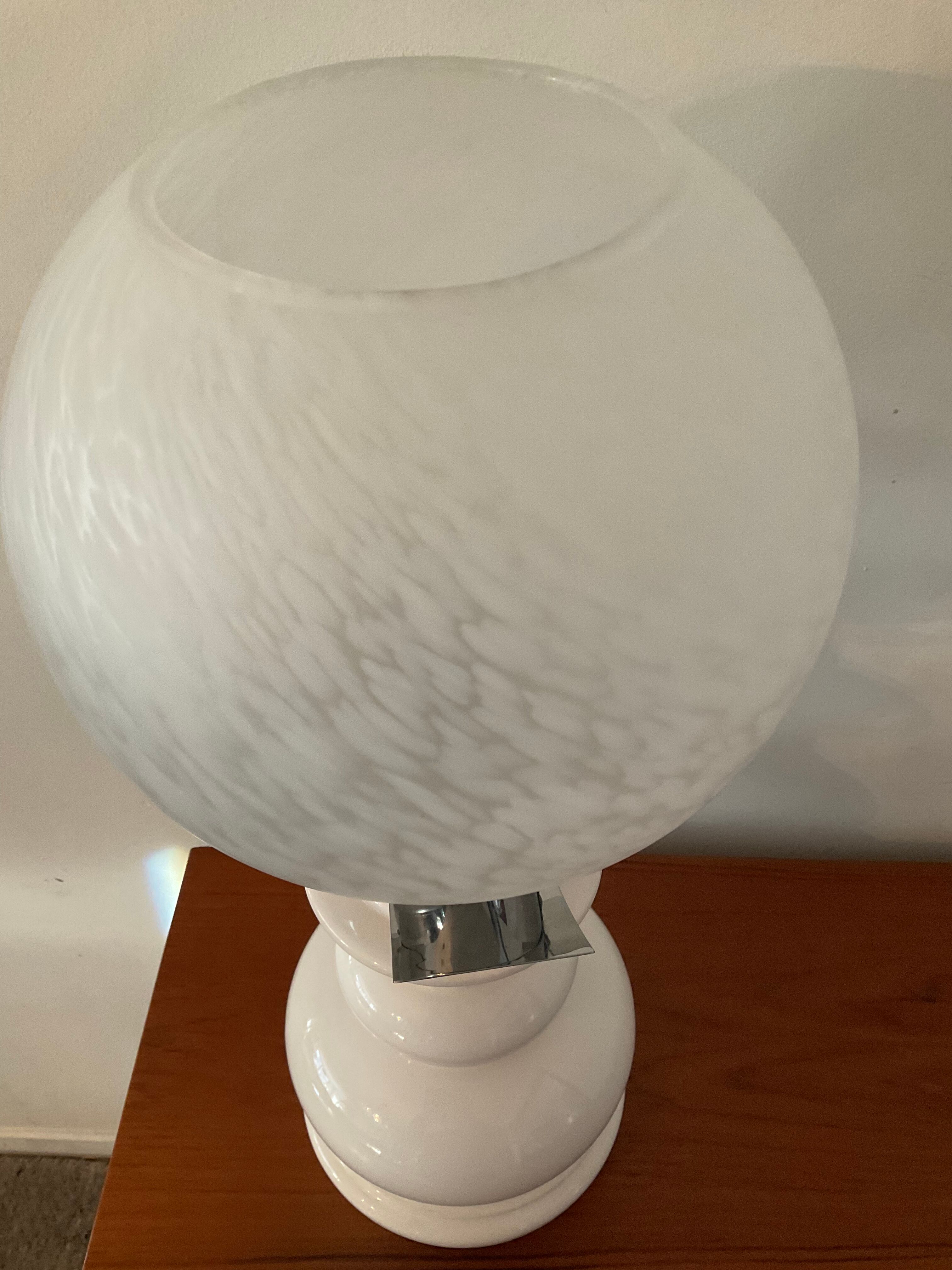 Vintage lamp globe vichy and ceramic 70s