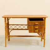 Vintage rattan desk + matching chair