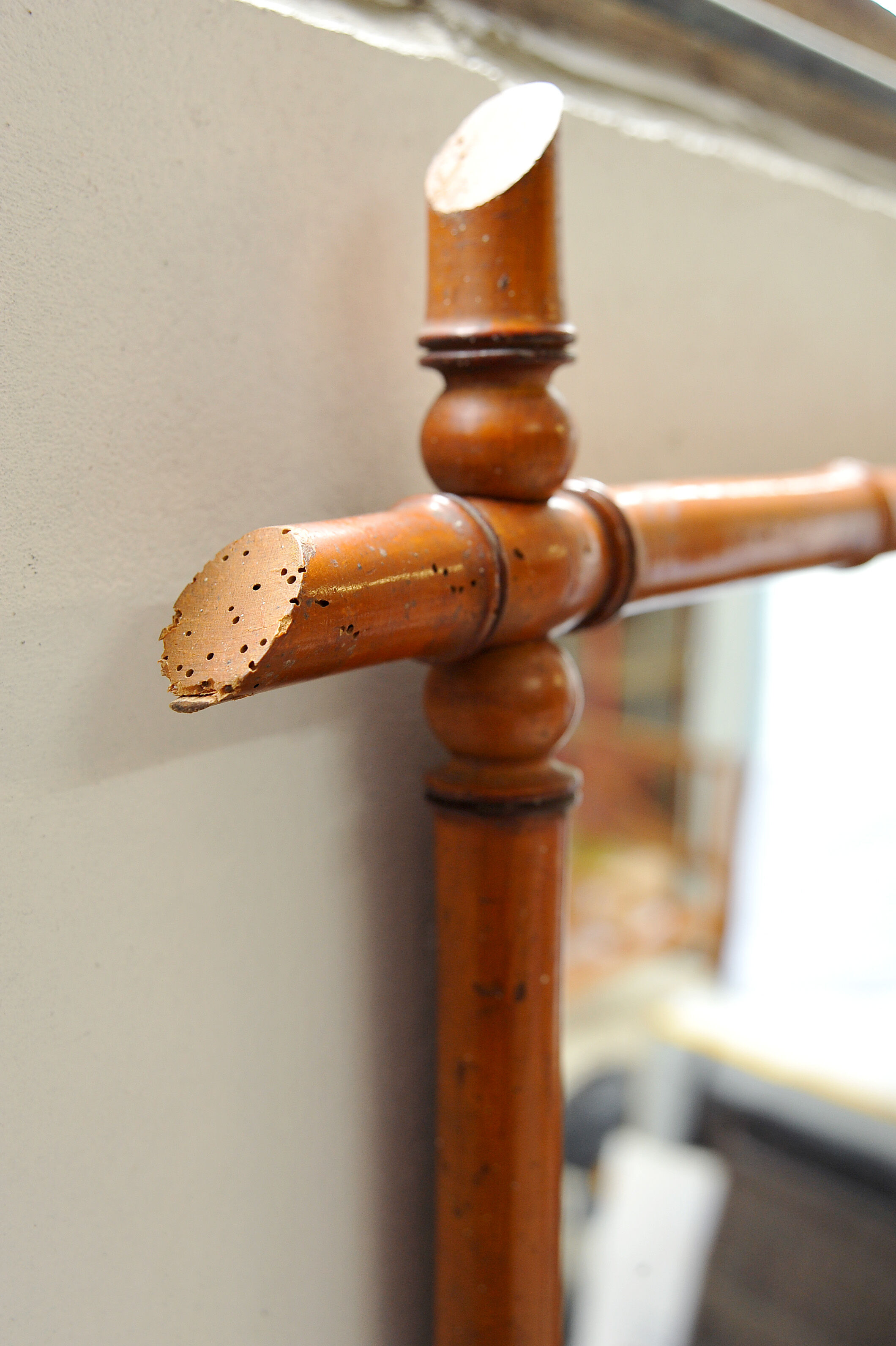 Pair of mirrors called carved wooden bamboo, France, circa 1930