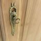 Wooden bonnetière, wardrobe/cupboard in raw wood.