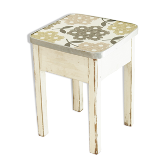 Tabouret vintage revisité motifs Orla Kiely