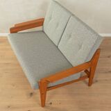 Teak and gray fabric sofa, 1960s