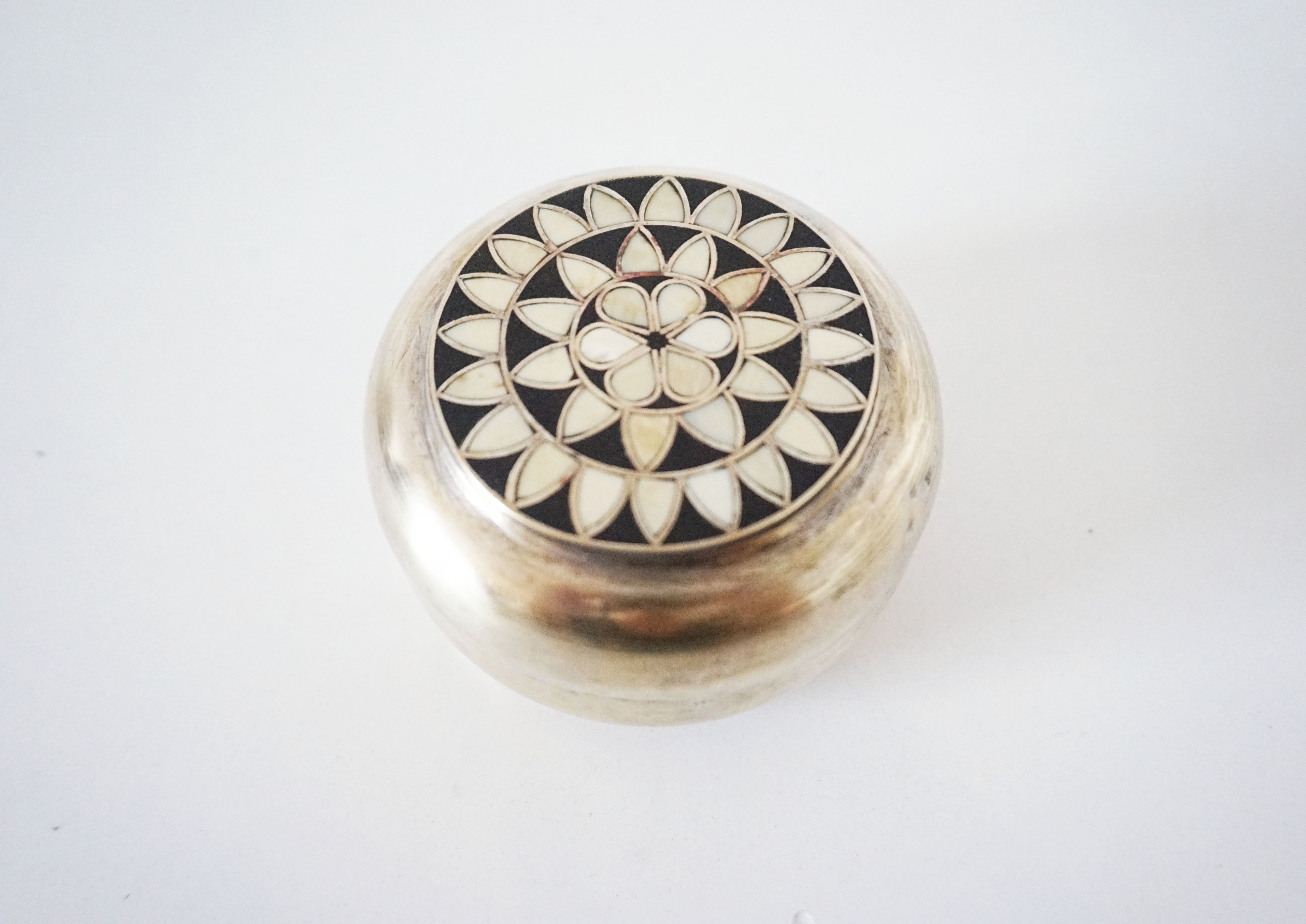 Brass and mother-of-pearl box