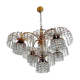Chandelier crystal of Murano pagoda 1970 gold metal frame
