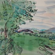 Raoul DUFY : Vue de l’arbre sur les plaines, Lithographie