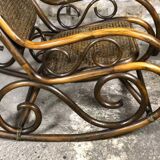 Rattan and cane rocking chair from the 1980s.