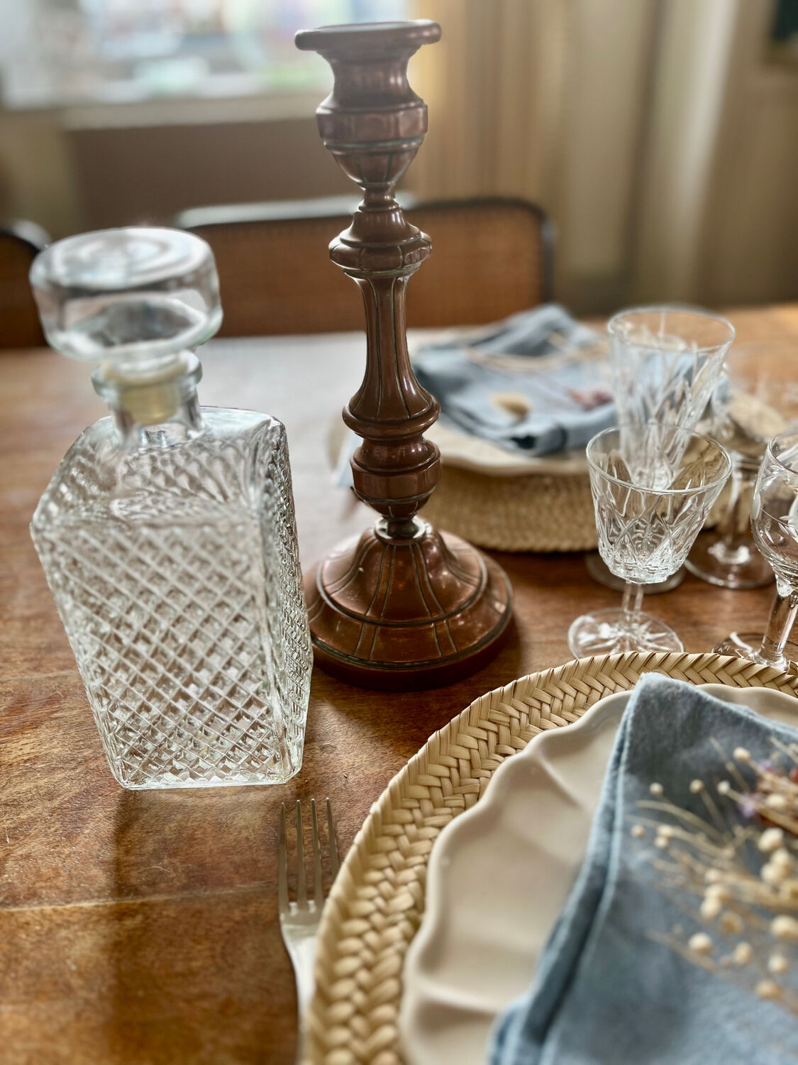 Vintage copper brass candle holder