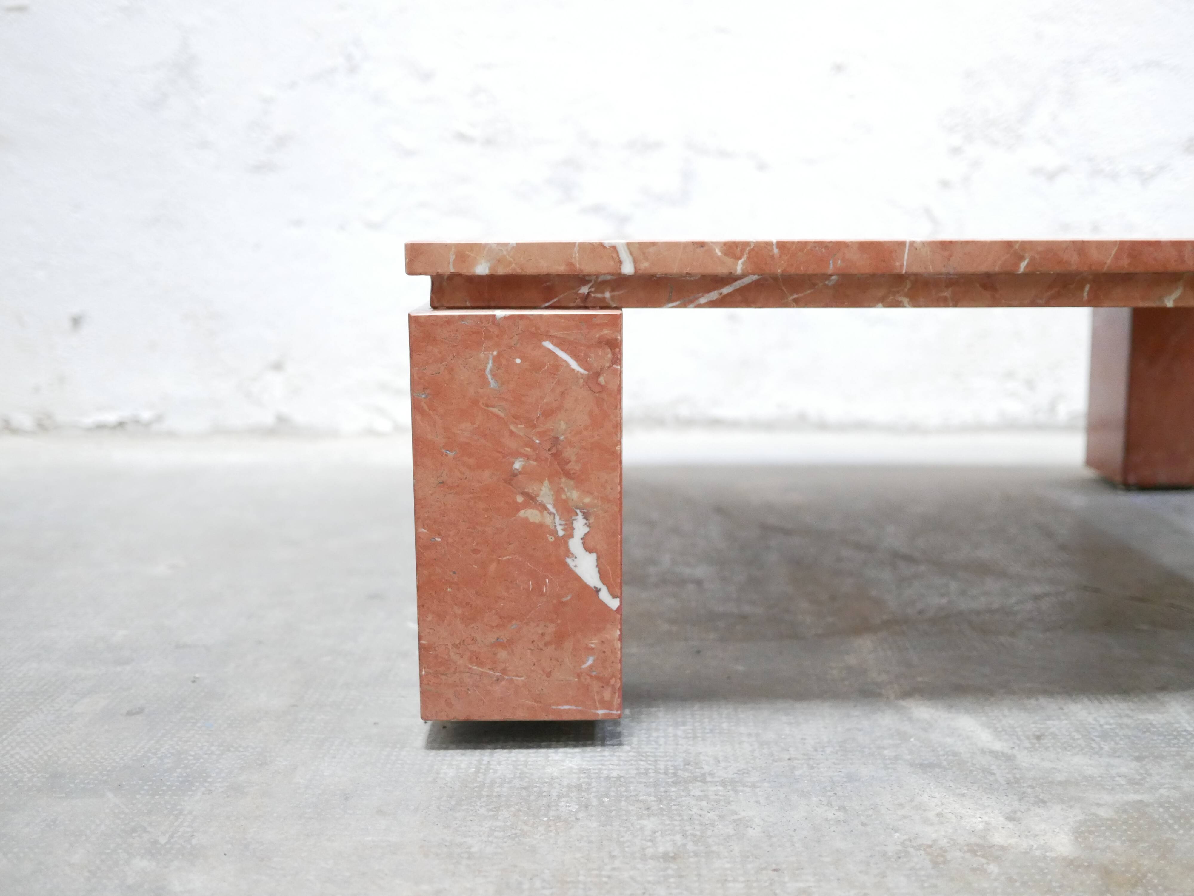 Vintage terracotta marble coffee table