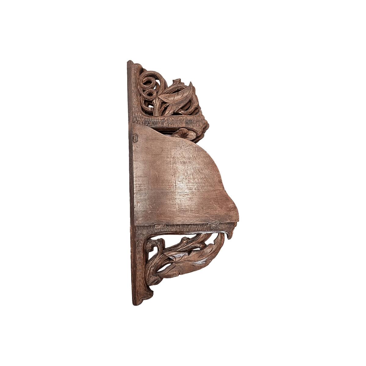Antique Black Forest Corner Wall Console, late 1800s