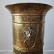Vintage brass umbrella stand – lion head handles
