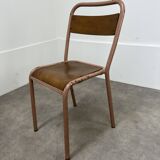 5 industrial style metal chairs, vintage