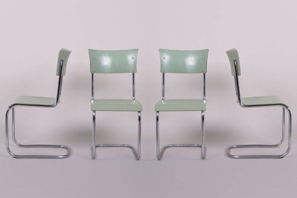 Chaises Bauhaus vintage de Robert Slezák, 1930, ensemble de 4