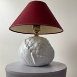 Lampe à poser pied en céramique avec motif végétal