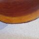 Tripod coffee table - solid okoumé wood - organic shape - brutalist style