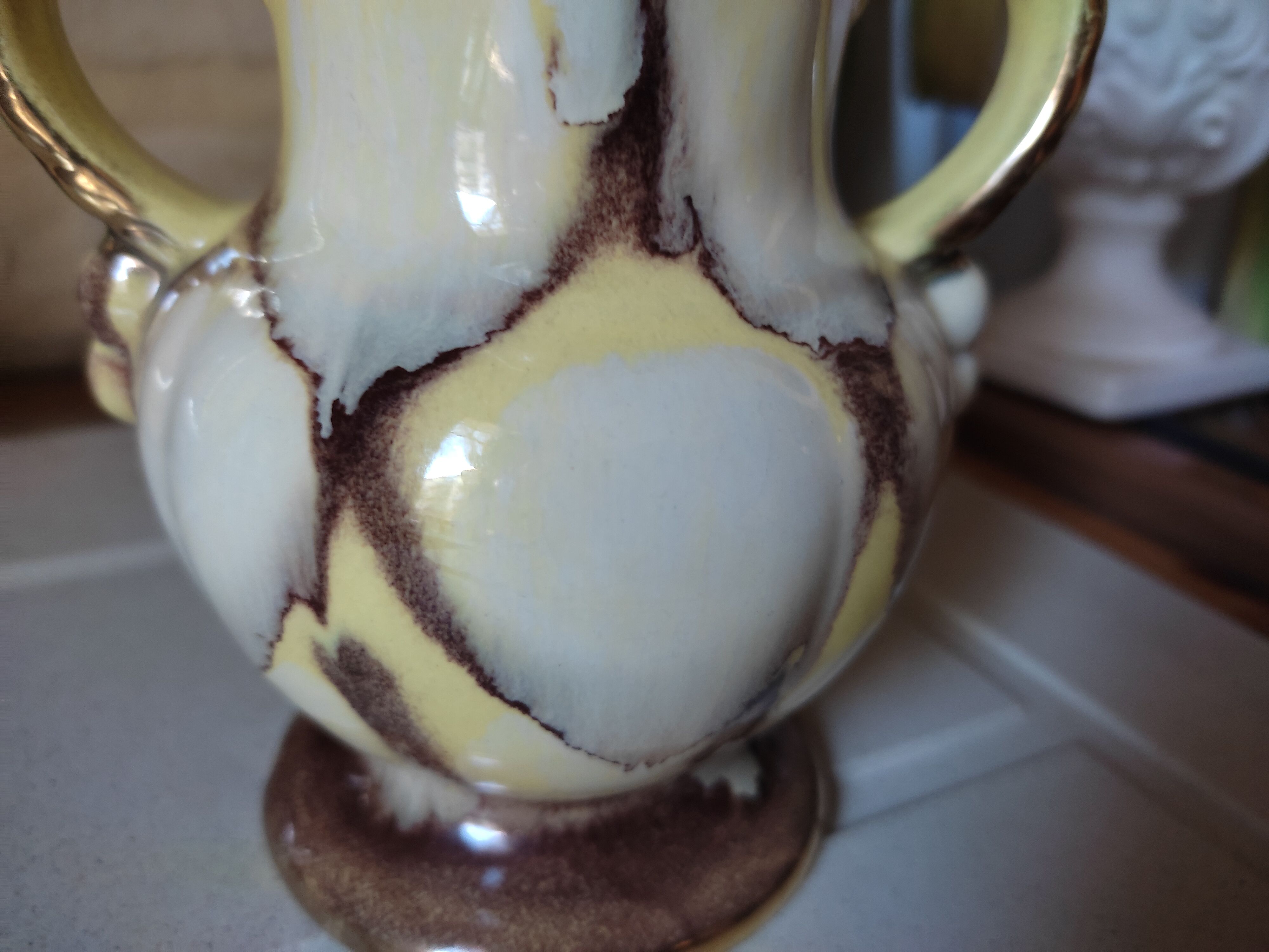 Vase 50s in marbled earthenware