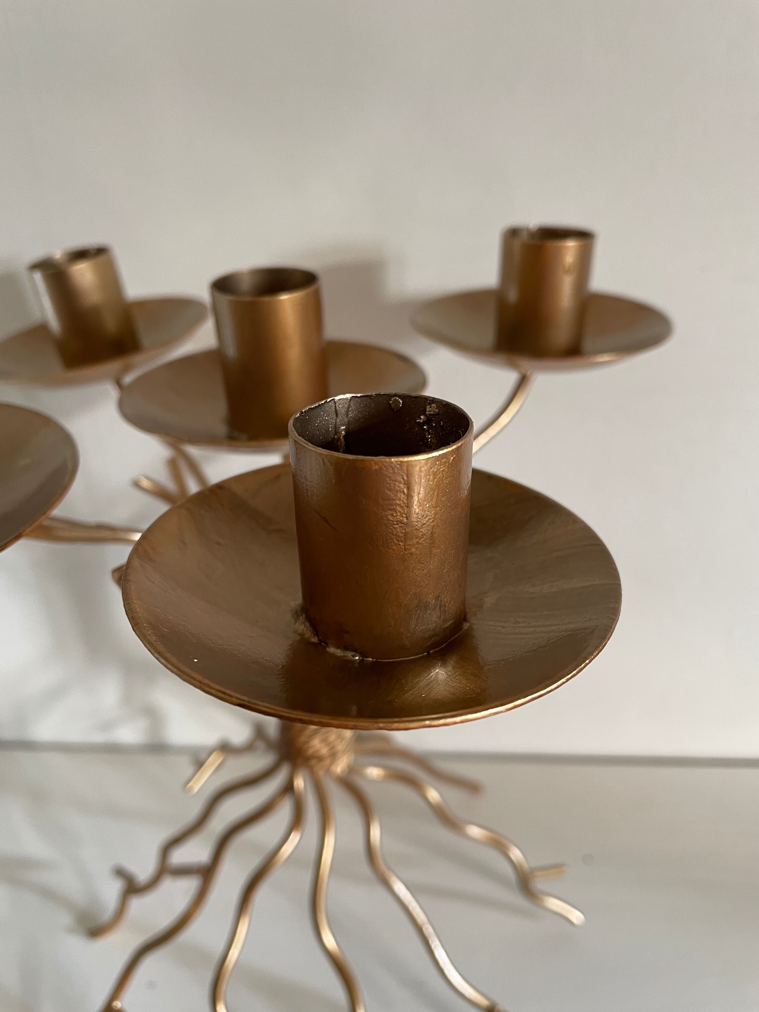 Golden candle holder