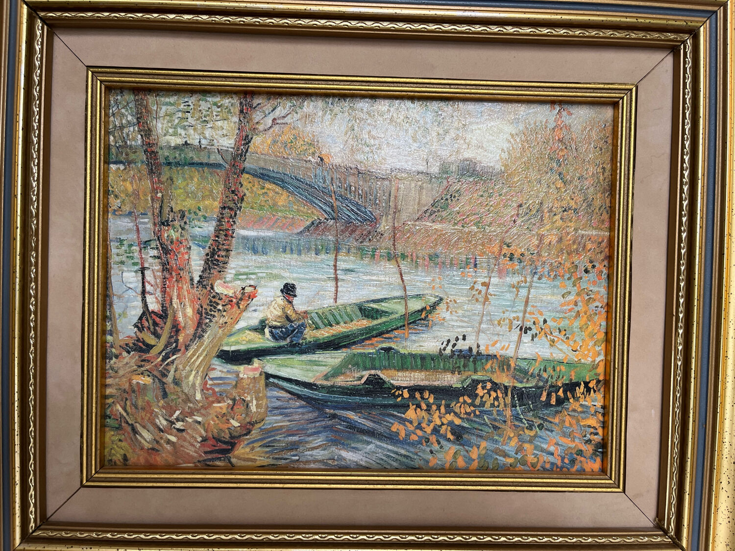 Oil on canvas : lake landscape