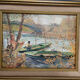 Oil on canvas : lake landscape