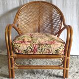 Rattan and cane chair - 1980s