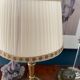 Brass lamp, cable 2 m, scoubidou lampshade