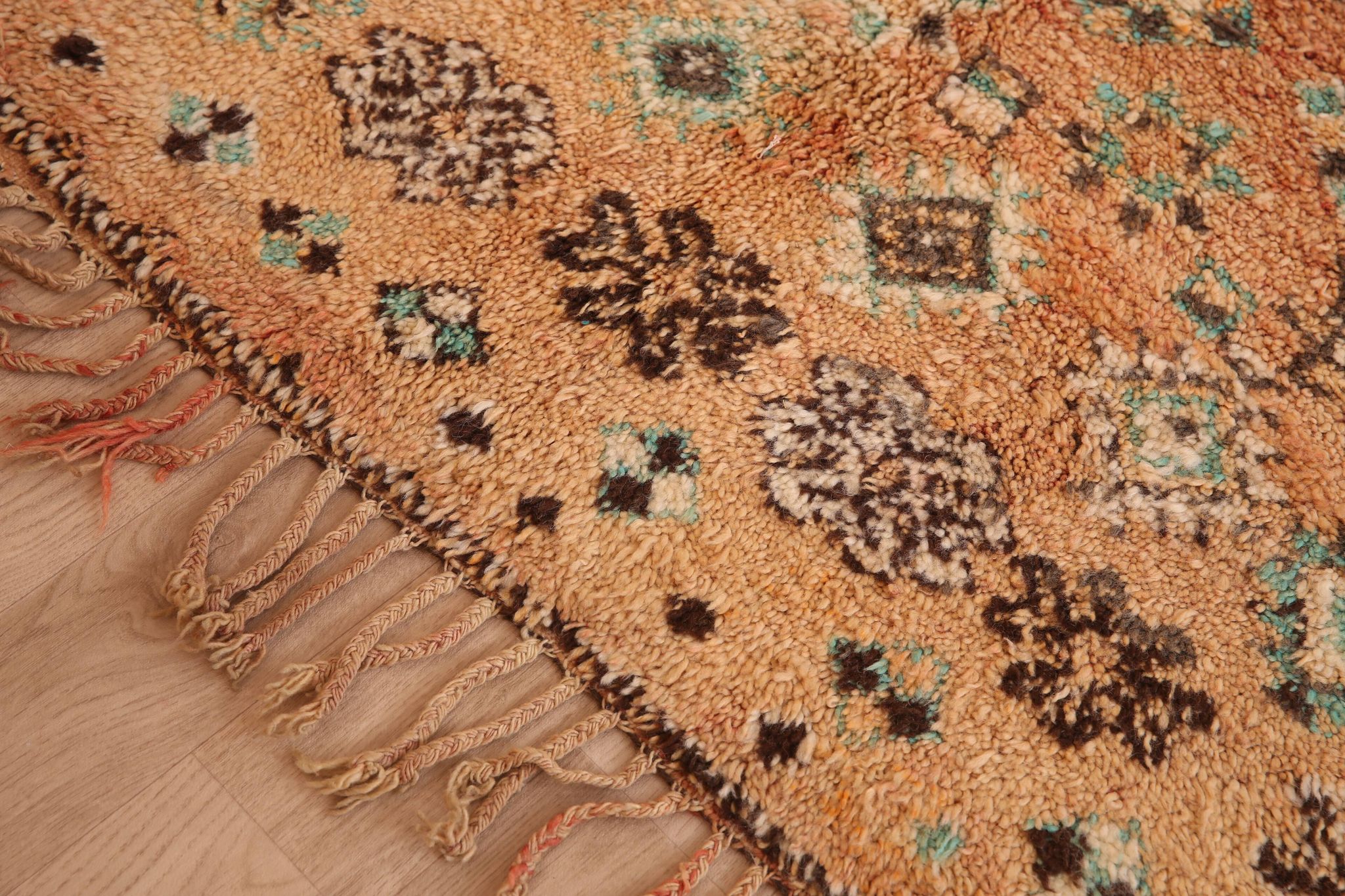 Peach Vintage Moroccan Rug 158 x 287 cm, Berber Wool Rug, Handmade Boho Rug