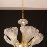 Elegant Murano Candlestick Iridescent Leaves