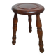 Vintage turned wood tripod country stool