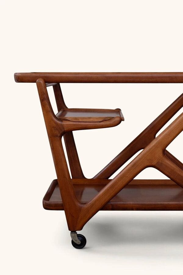 Chariot de bar (bar cart) de Cesare Lacca pour Cassina, années 50