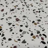 Refurbished vintage coffee table with laminated safety glass