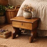 Small antique wooden stool chest – handcrafted