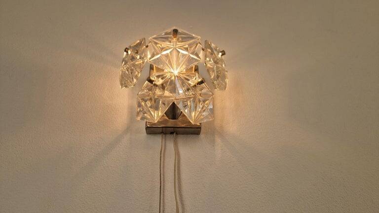 Rare Midcentury Glass Wall Lamp in Style of Kinkeldey, 1960s.