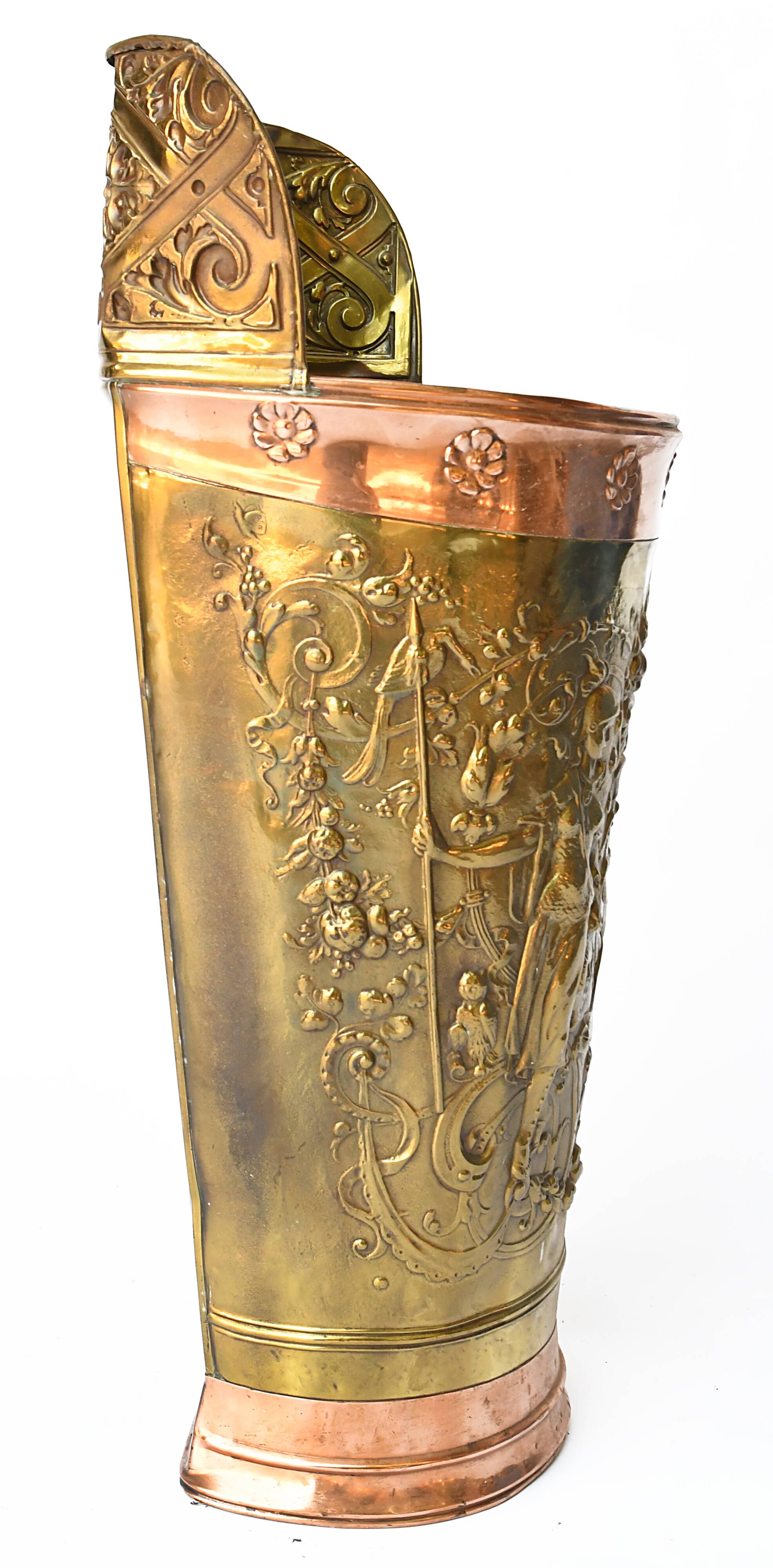 Copper umbrella door with repelled decoration