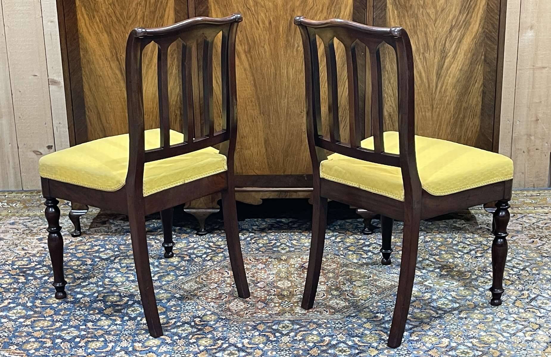 Pair of French mahogany chairs late 19th century